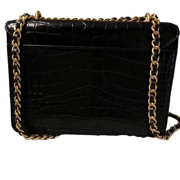Tory Burch Britten Embossed Black with Gold Hardware - Picture 7 of 9